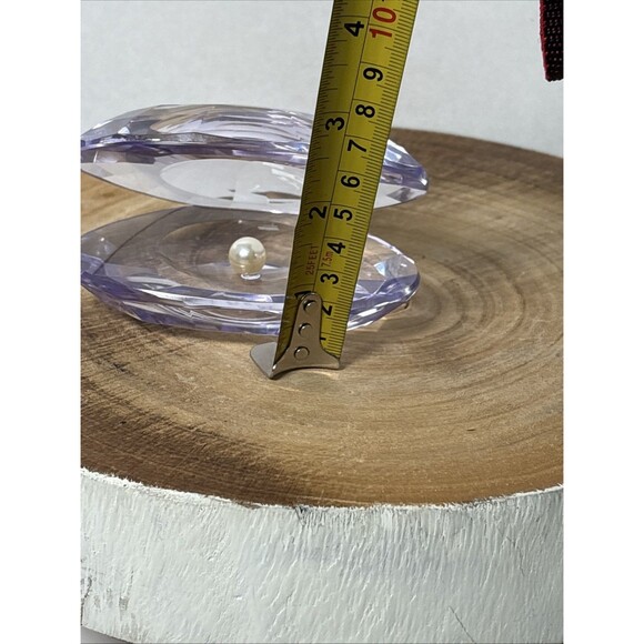 Simon Designs Purple Lavender Lilac Crystal Clam Oyster Shell Pearl Paperweight - Picture 8 of 9